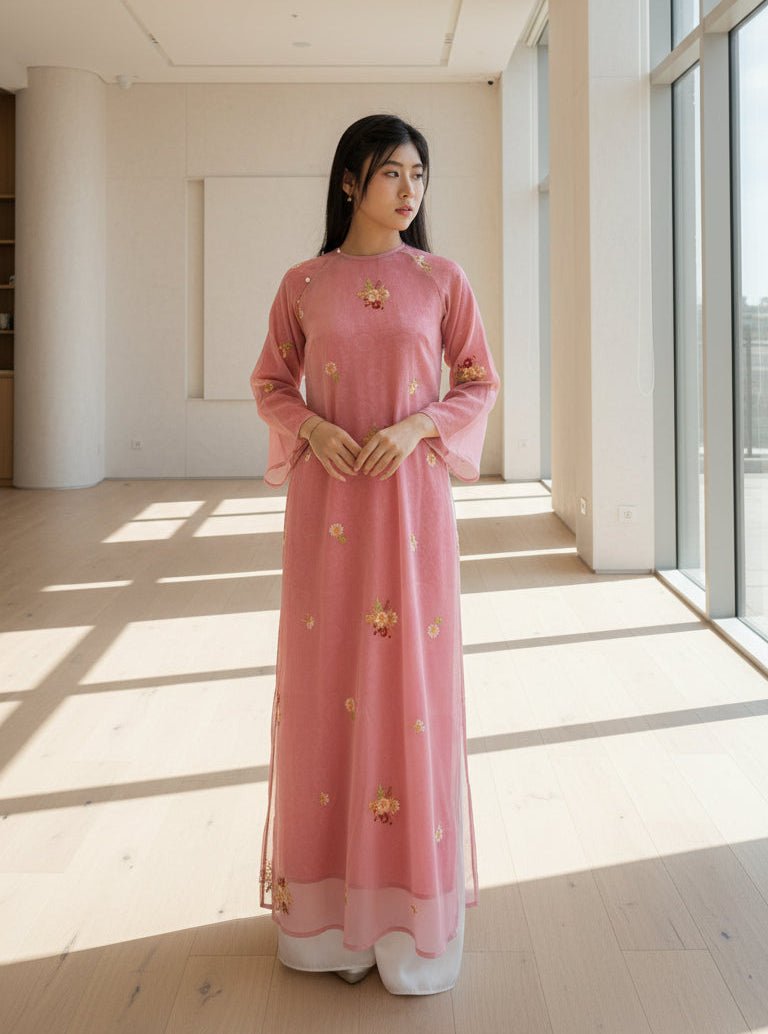 Softened x Quiet Flame - Two piece ao dai set / freesize