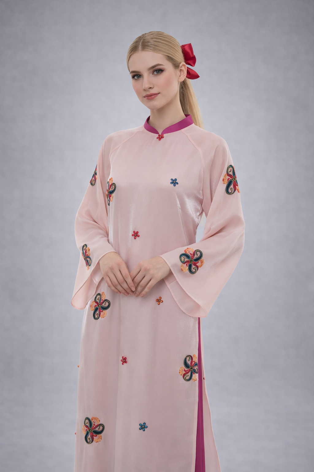 Dream of Blush - Two piece ao dai set - handmade / size S-M