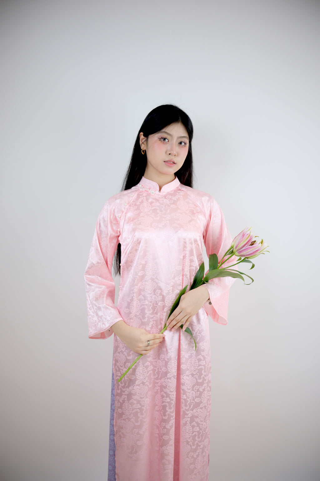 Blush of Devotion - One piece set ao dai - handmade