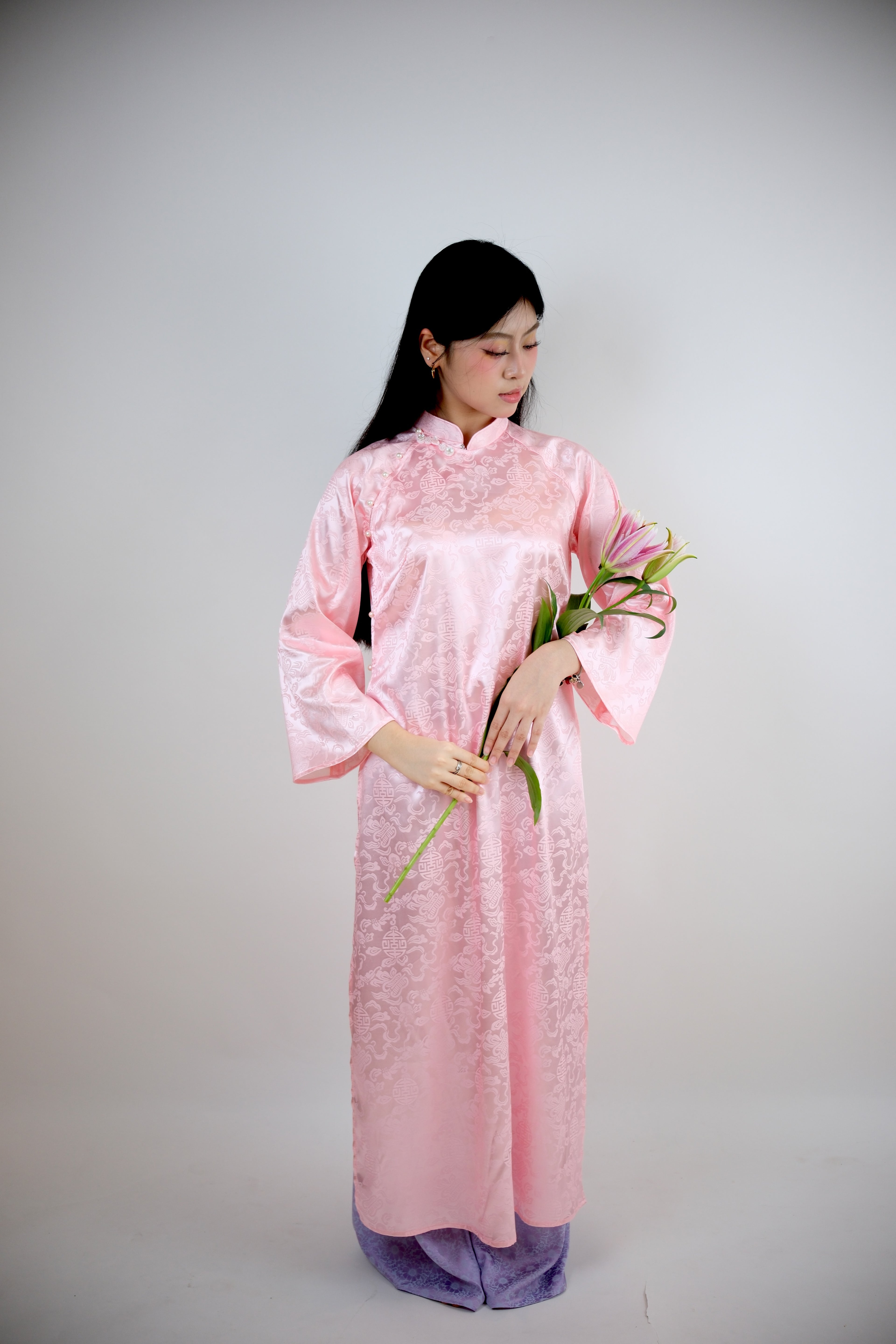 Blush of Devotion - One piece set ao dai - handmade