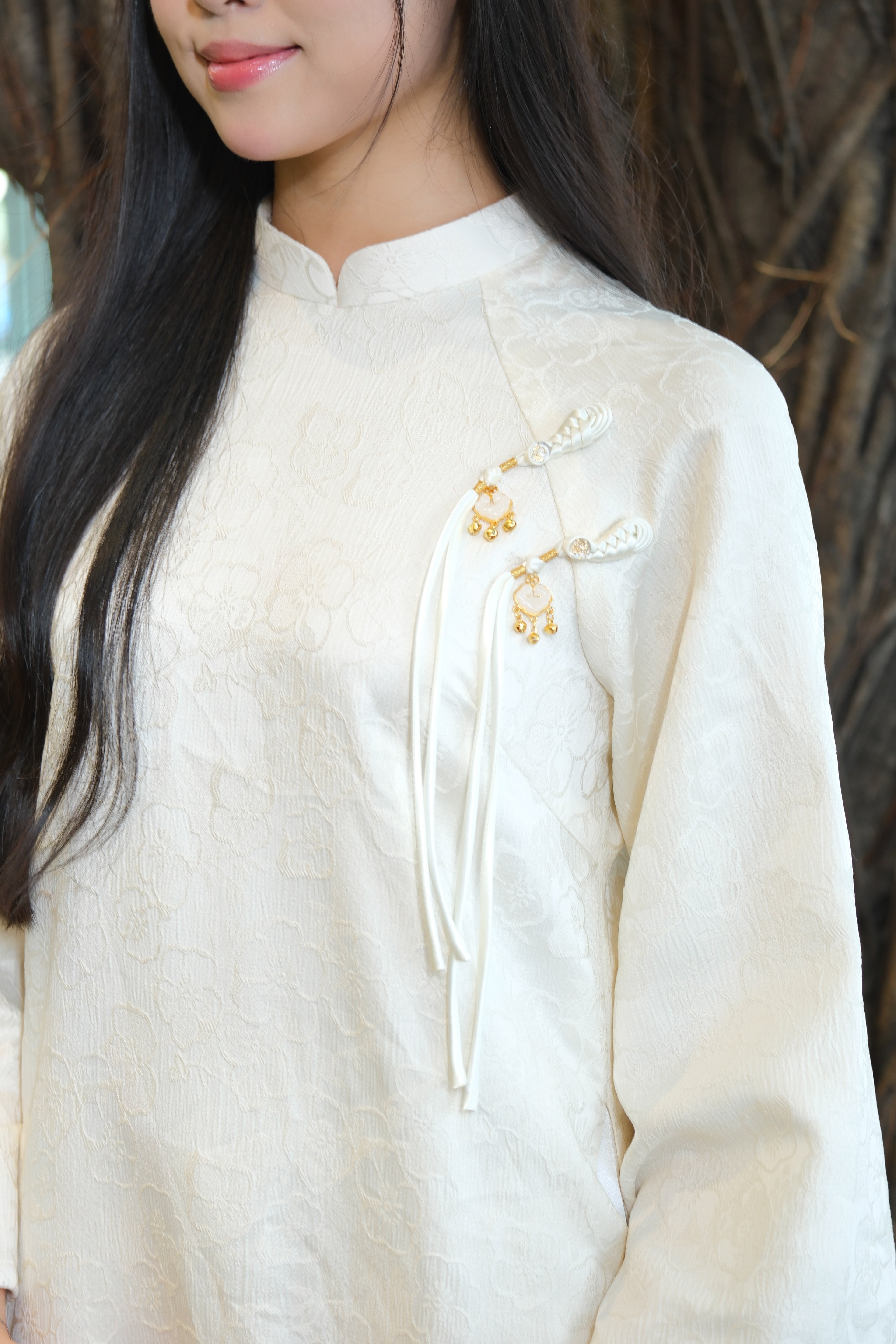 Fairy Petals x Hidden (Plum) Blooms - two piece ao dai set - freesize