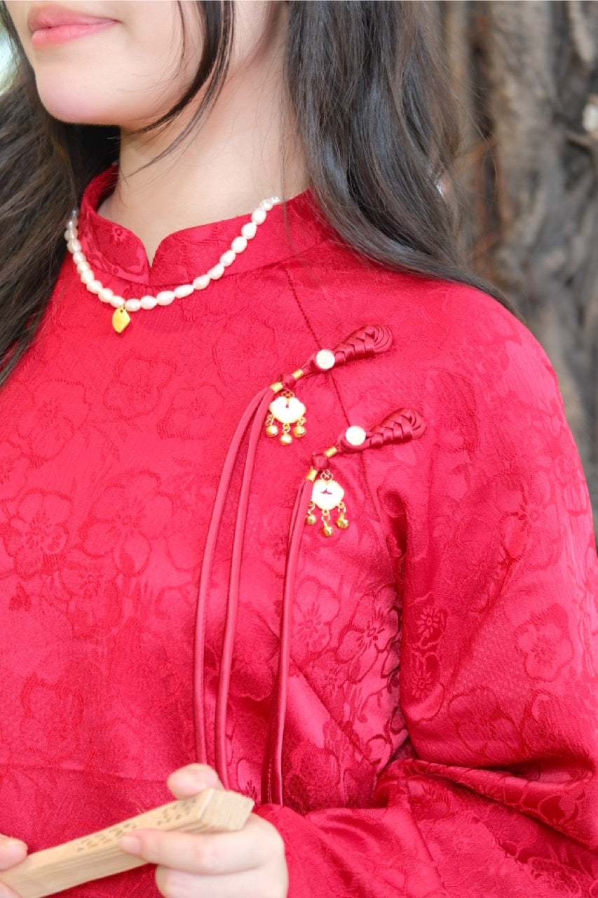 Brocade Plum Blooms - One piece handmade /freesize