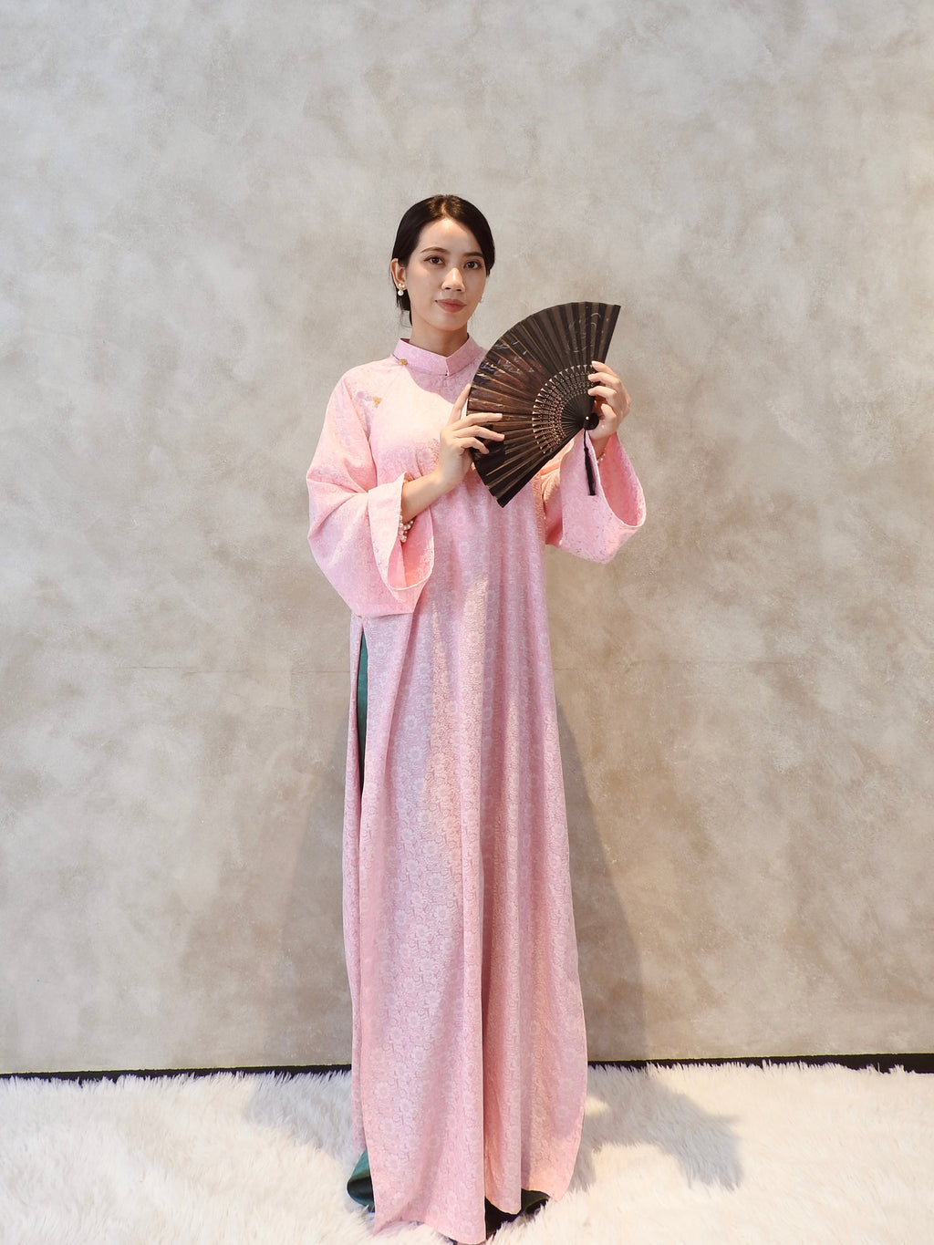 Blush Blossom - Brocade - One Piece set ao dai - oversized