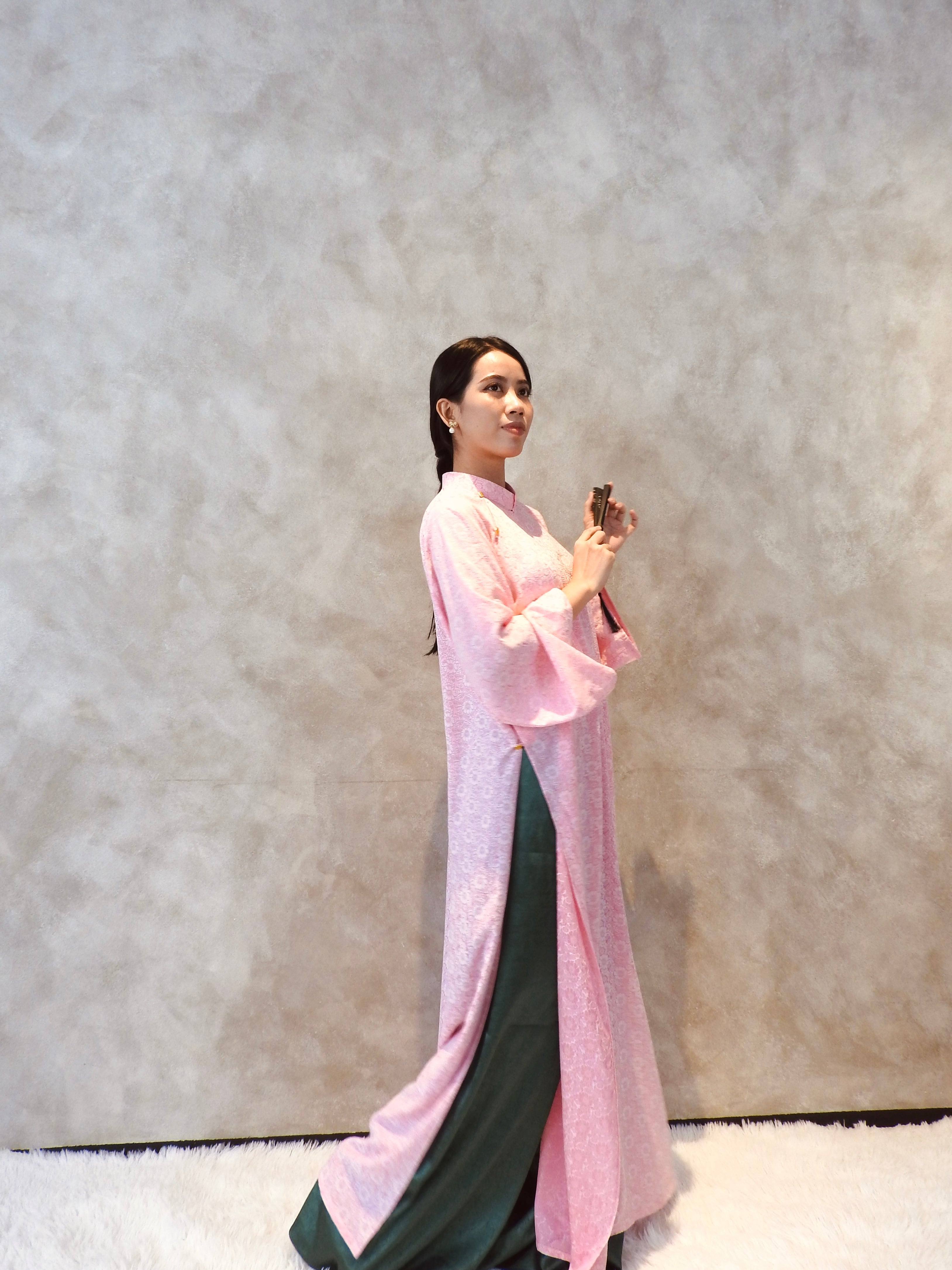 Blush Blossom - Brocade - One Piece set ao dai - oversized