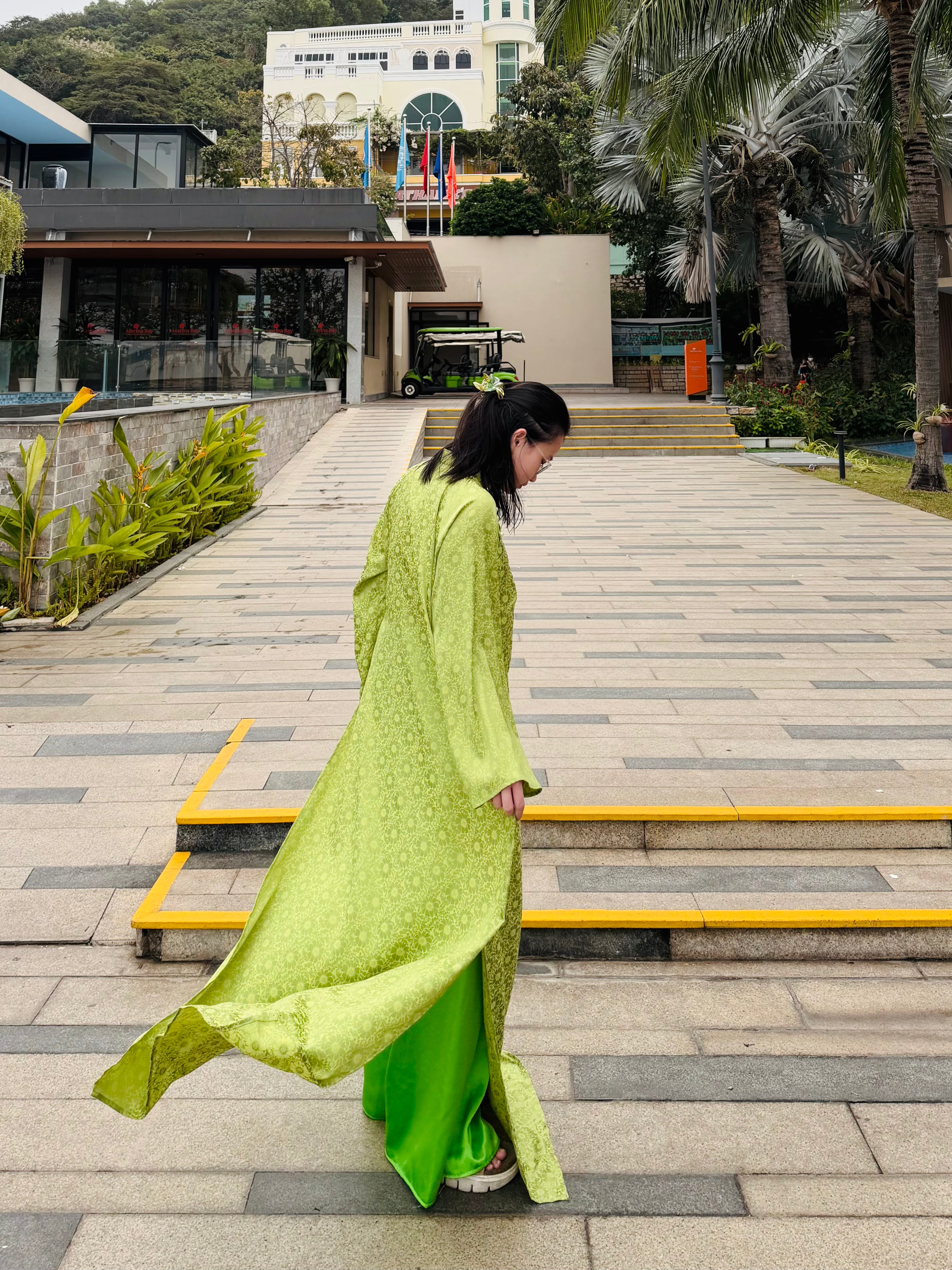 Verdant Grace - one piece ao dai - handmade