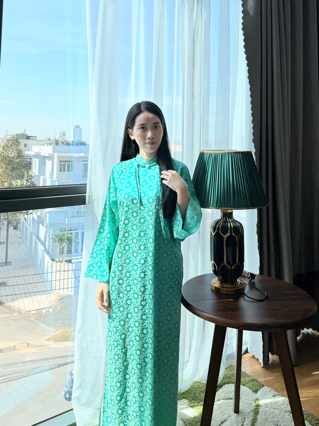 Lavender Veil × Turquoise Jade - Two piece ao dai- freesize/oversize