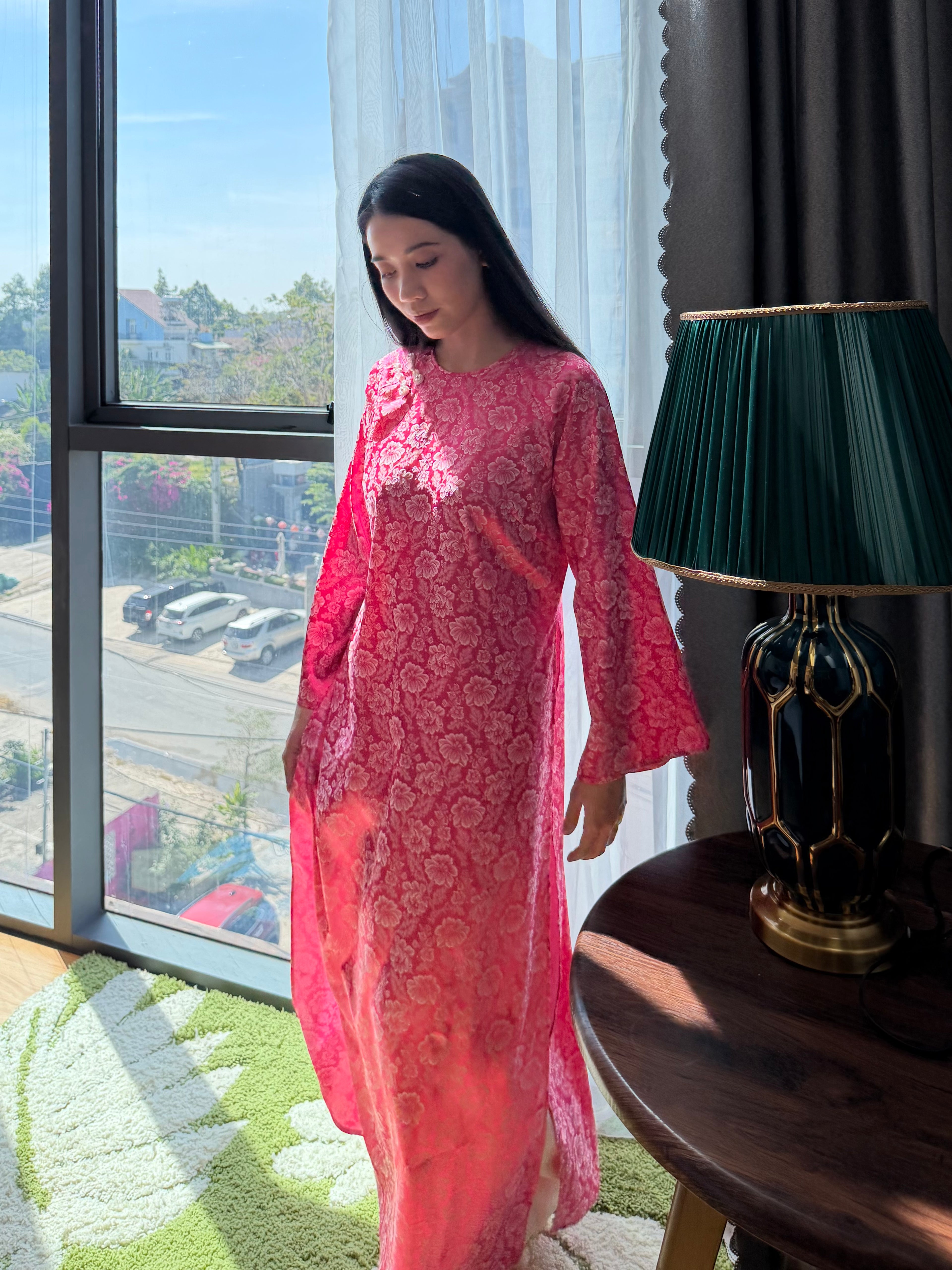 Quiet Flame - One piece ao dai set - freesize - Ao dai