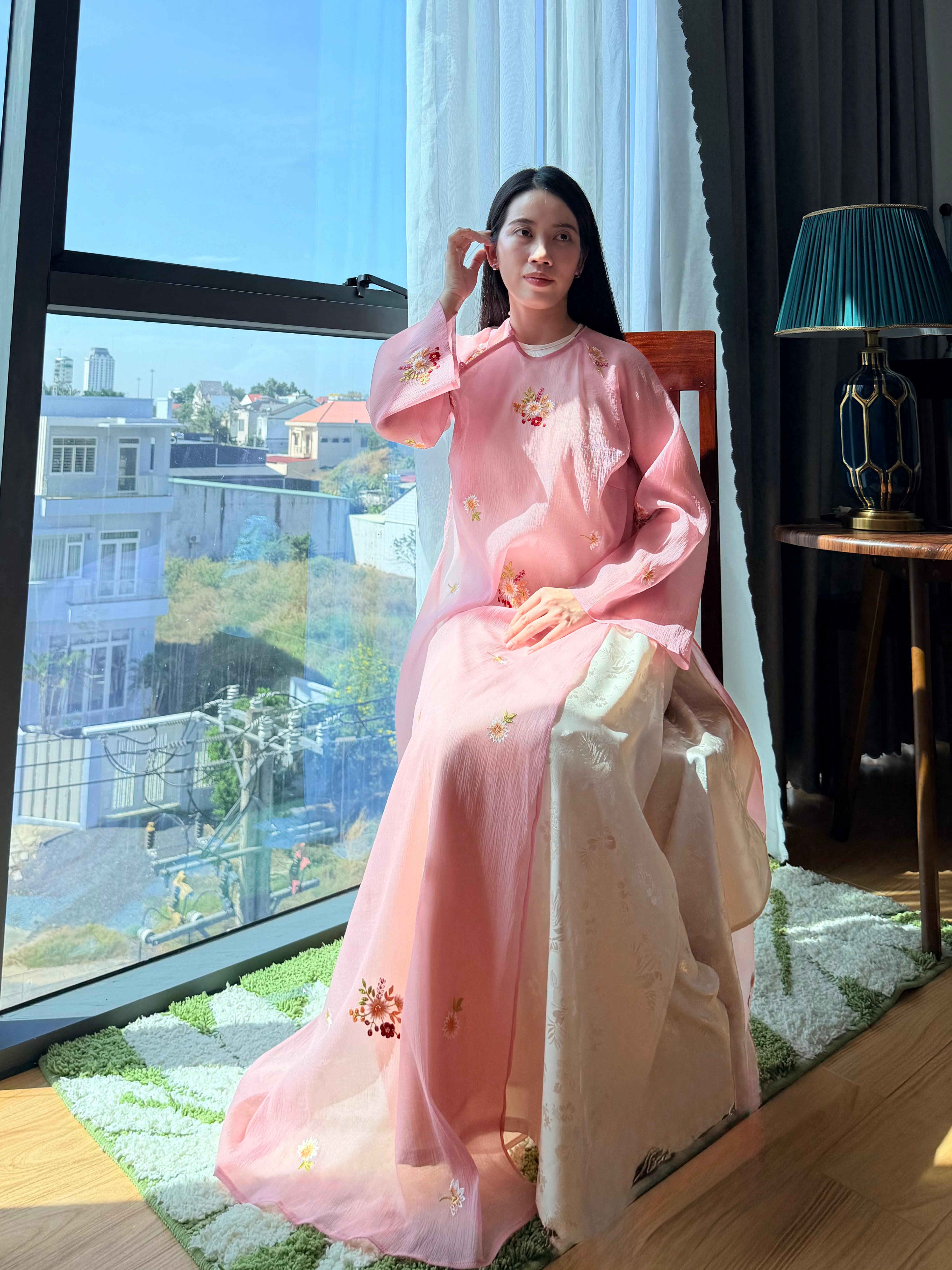 Soft Garden Set - Two piece ao dai set - freesize/oversize