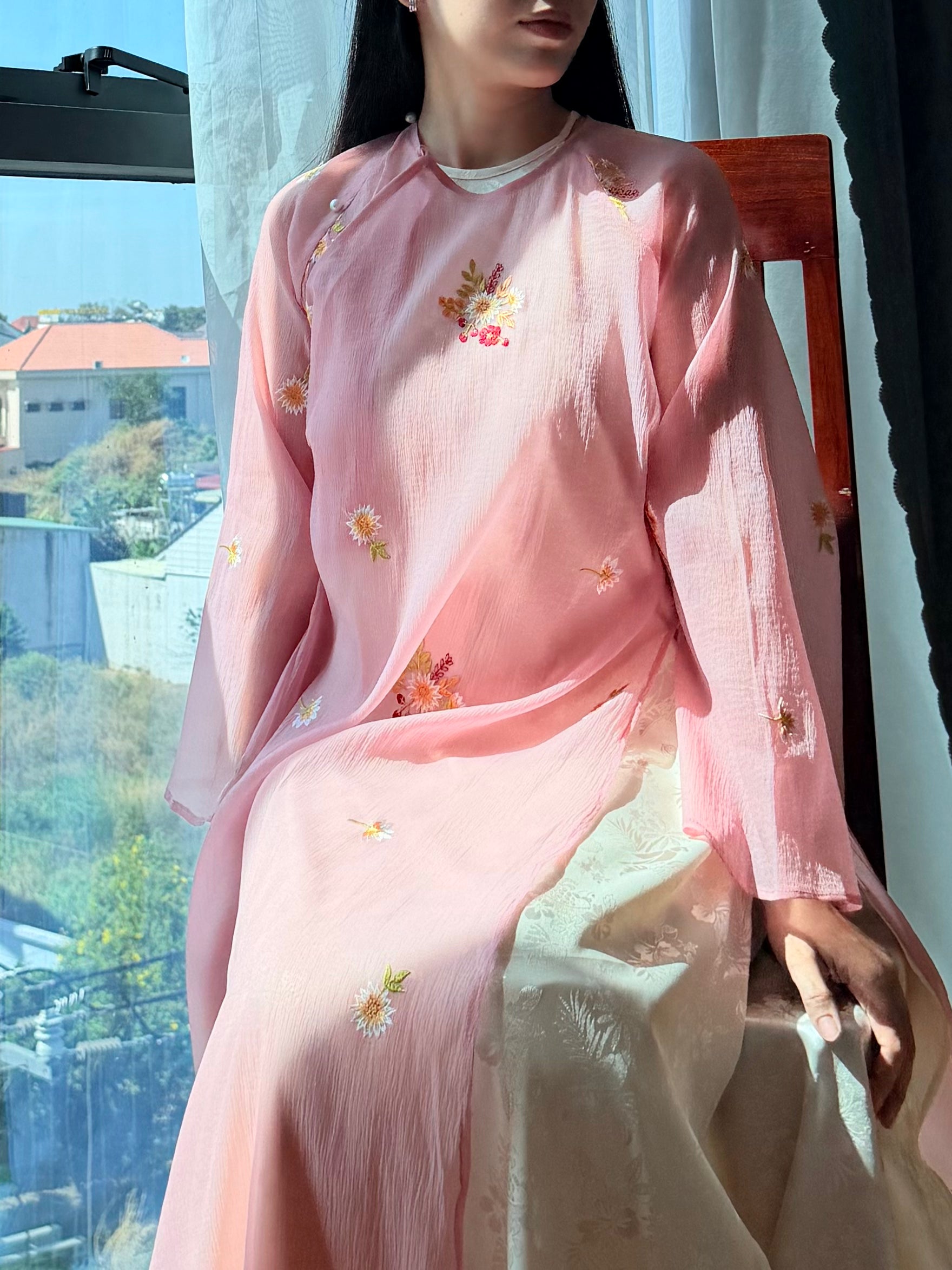 Soft Garden Set - Two piece ao dai set - freesize/oversize