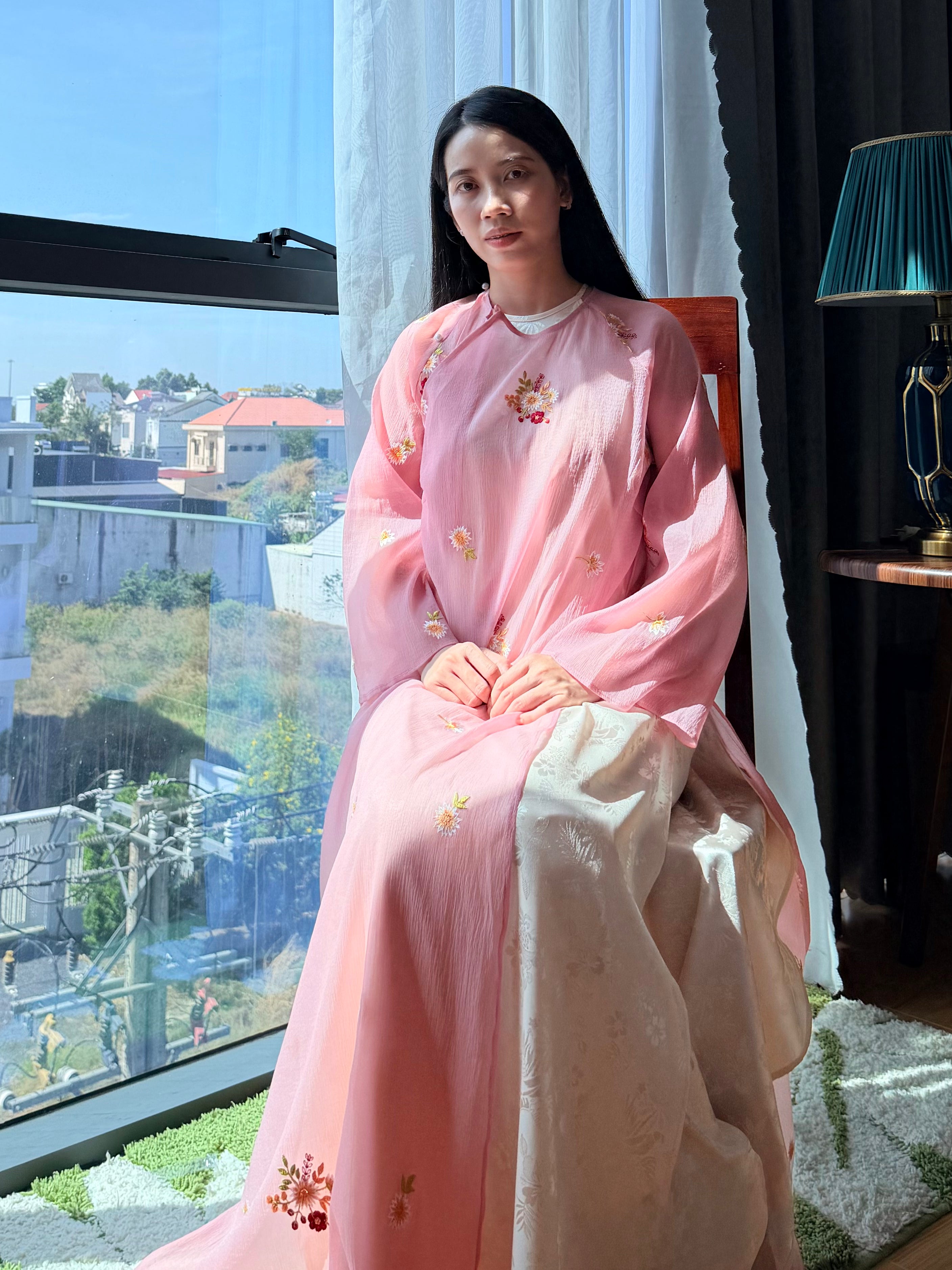 Soft Garden Set - Two piece ao dai set - freesize/oversize