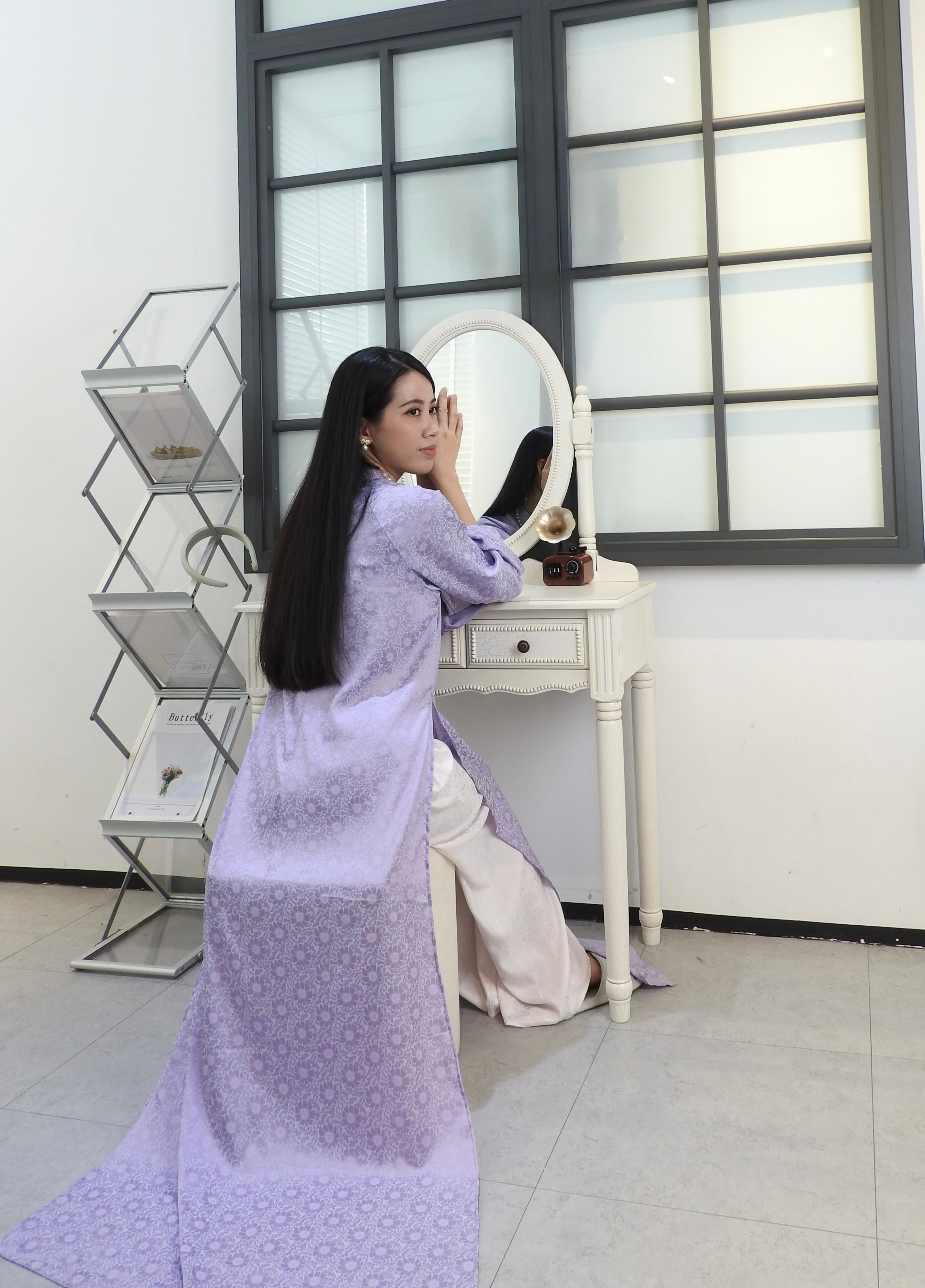 Amethyst Mist - One piece ao dai - handmade - freesize
