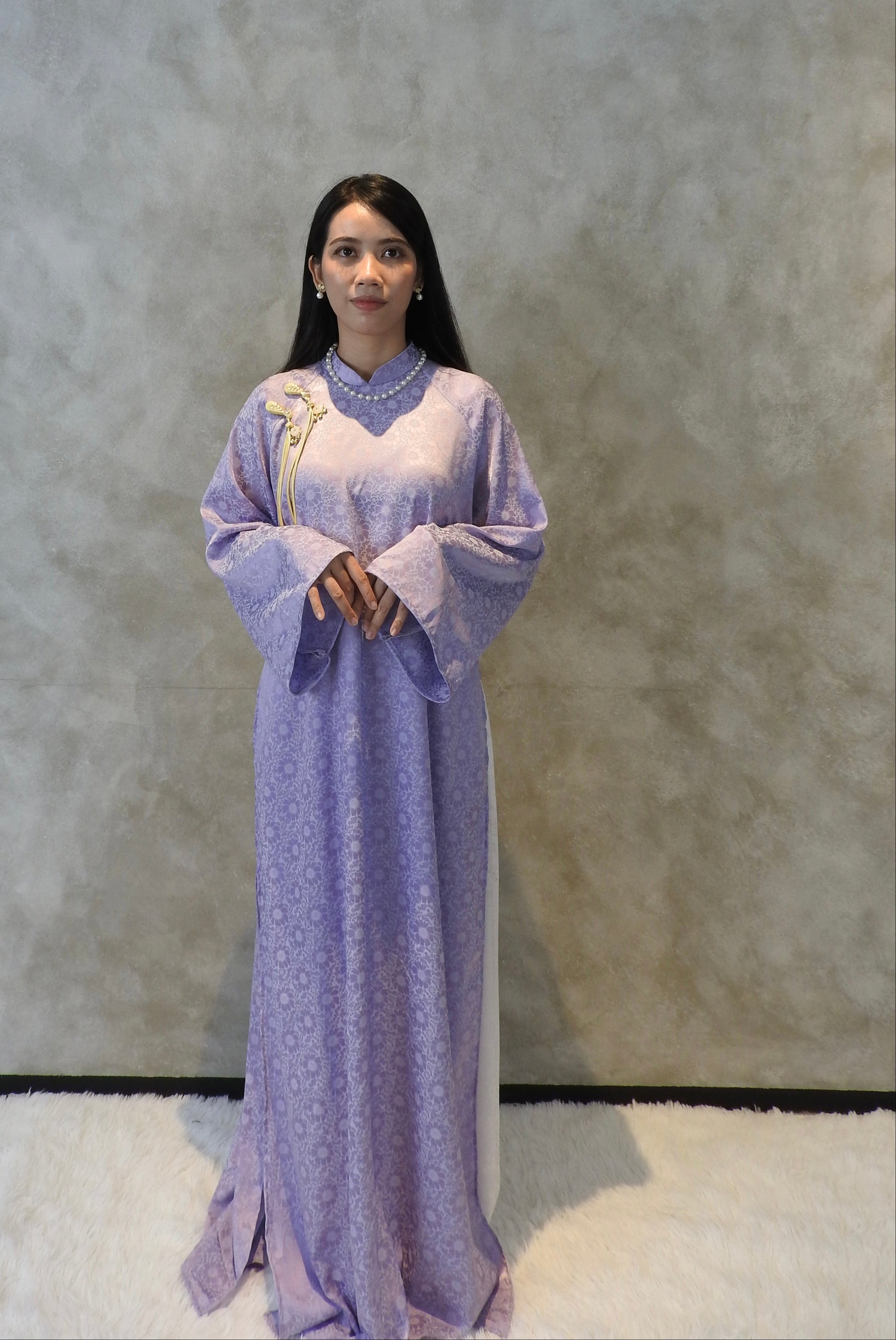 Amethyst Mist - One piece ao dai - handmade - freesize