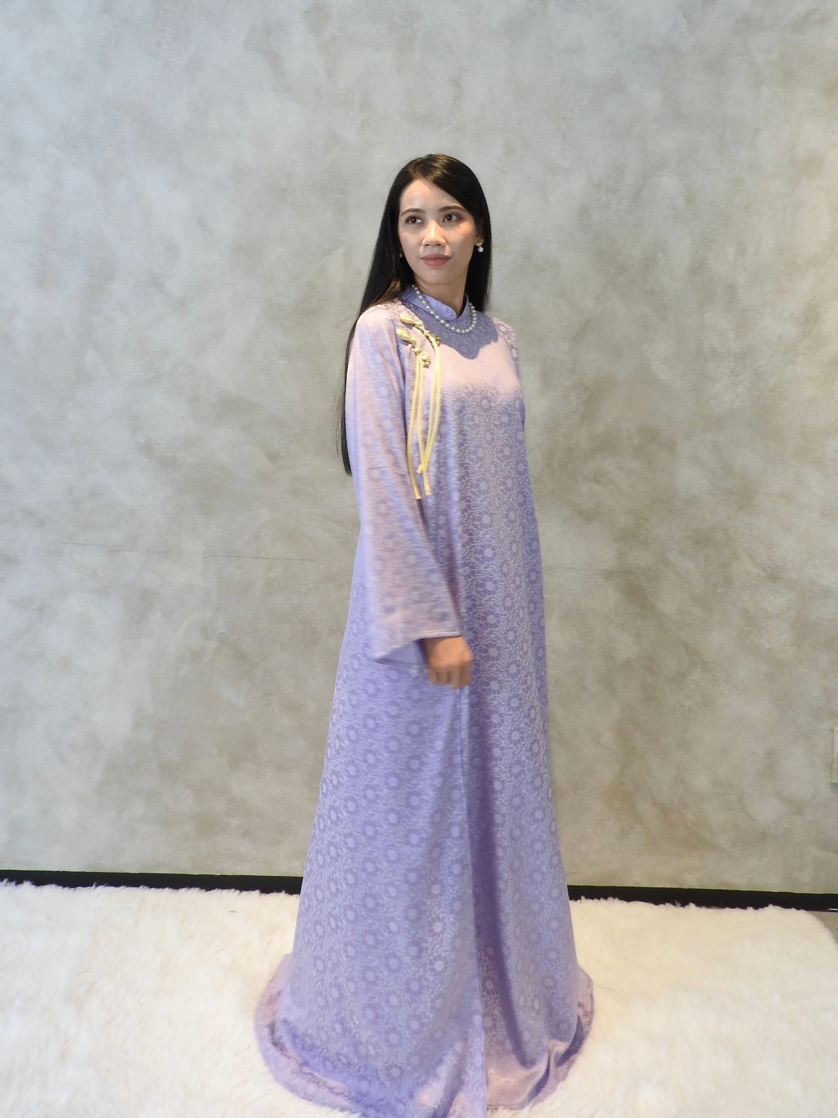 Amethyst Mist - One piece ao dai - handmade - freesize