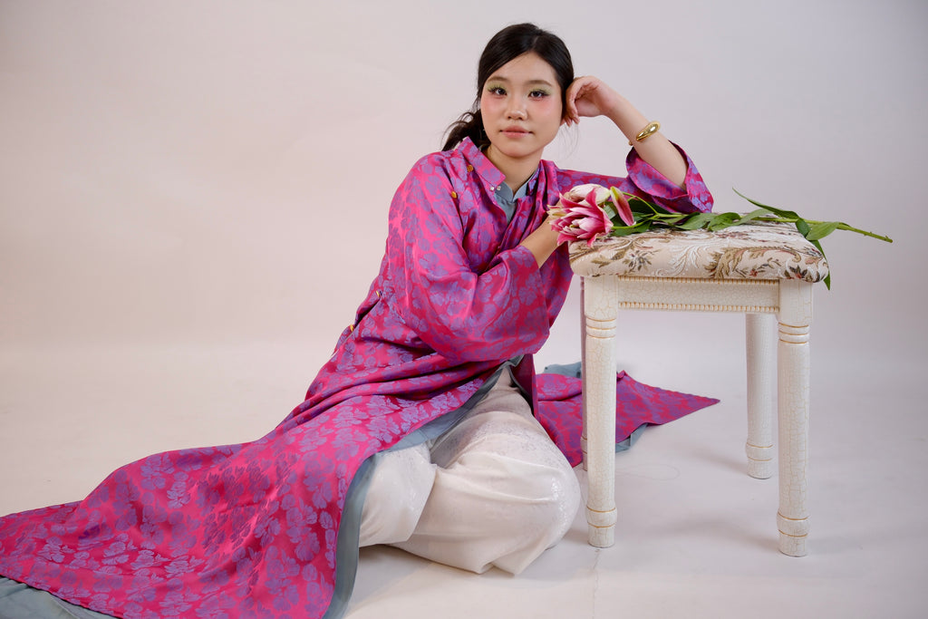 Whisper of Spring - Two piece ao dai set - freesize/oversize