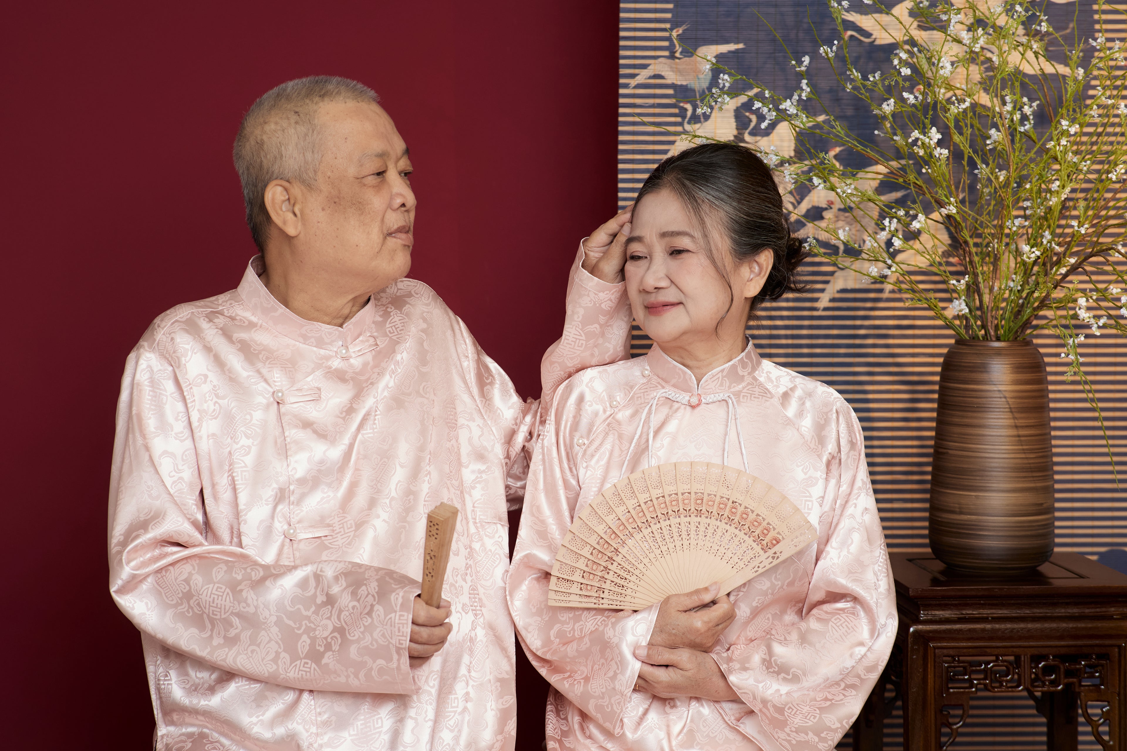 Blush of Devotion - One piece set ao dai - handmade