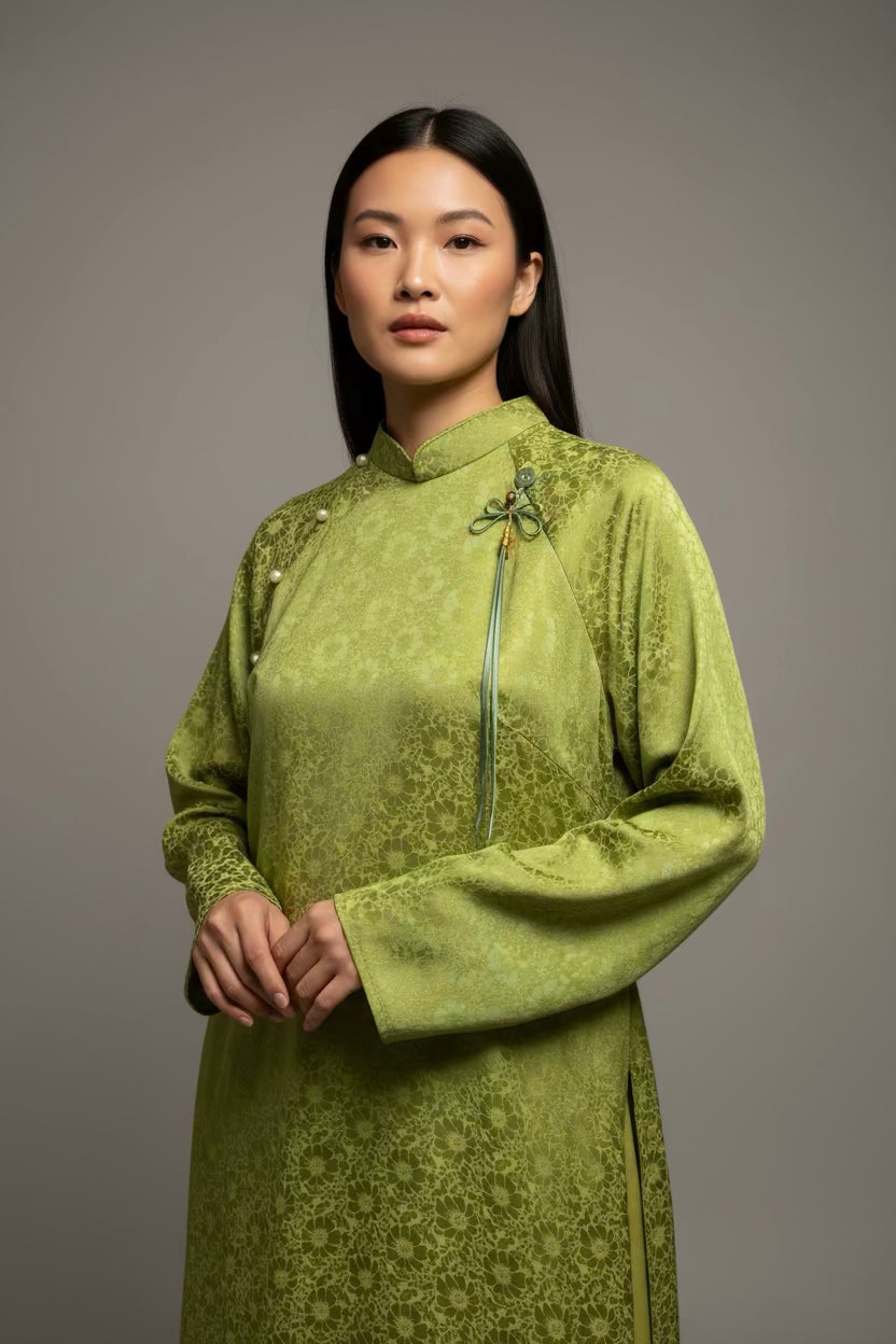 Verdant Grace - one piece ao dai - oversize/freesize