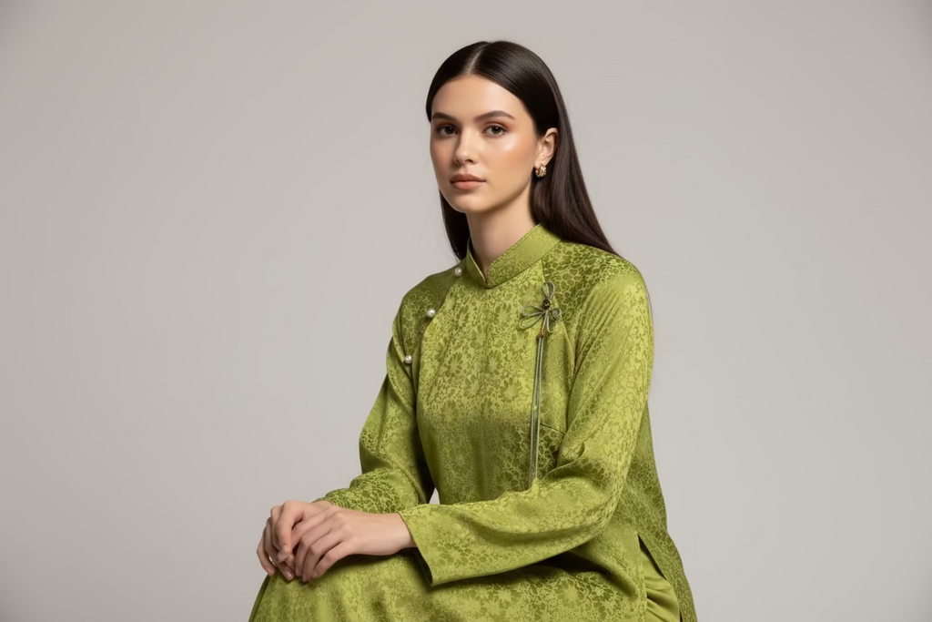 Verdant Grace - one piece ao dai - oversize/freesize