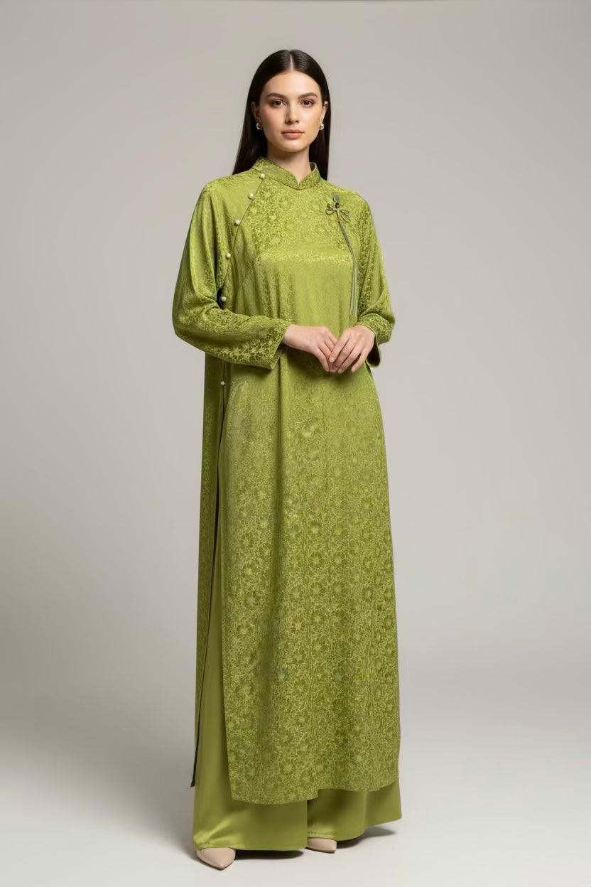 Verdant Grace - one piece ao dai - oversize/freesize