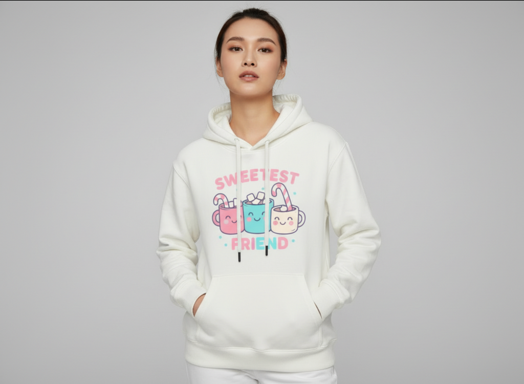 sweetest friend - cream beige - lightweight hoodies