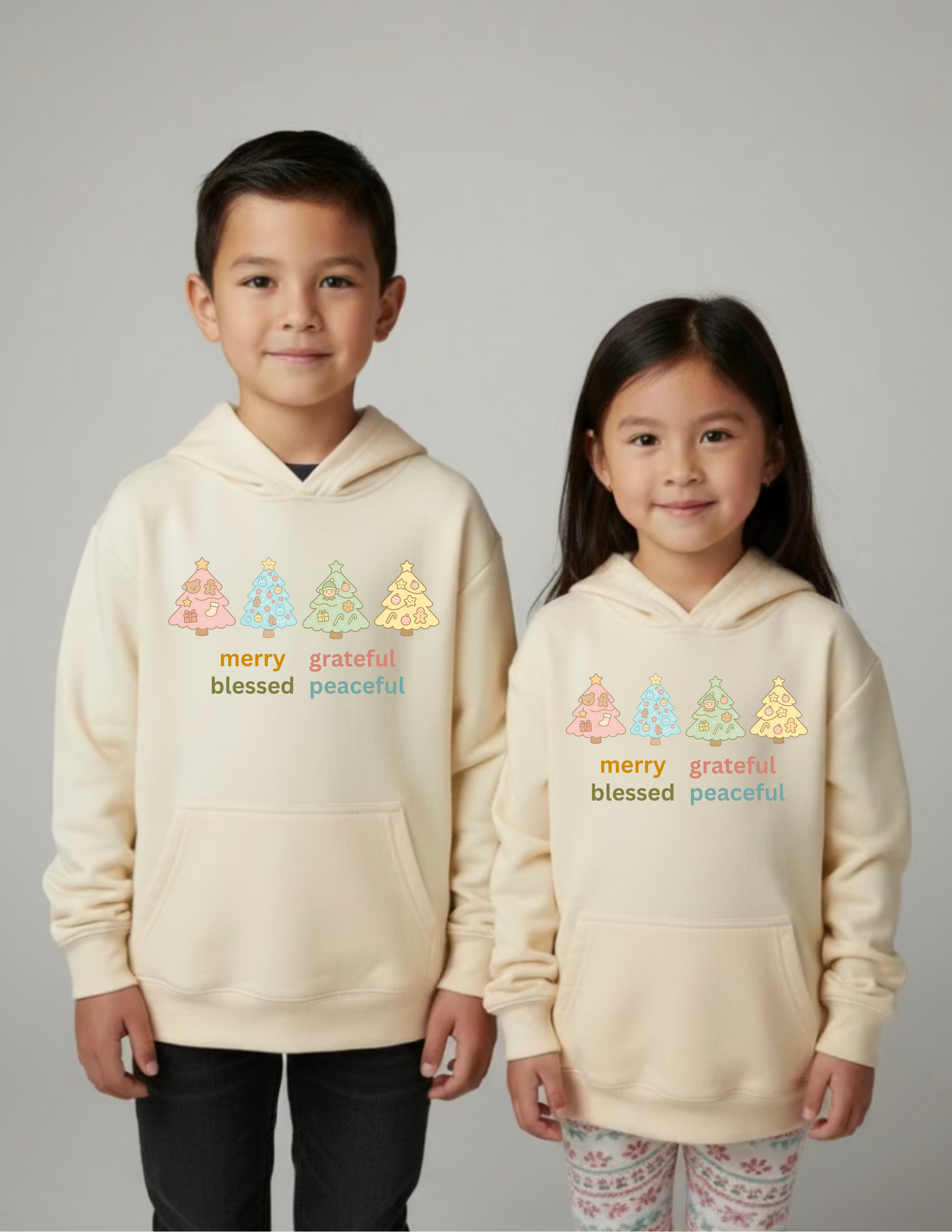 lightweight hoodies - merry grateful blessed peaceful