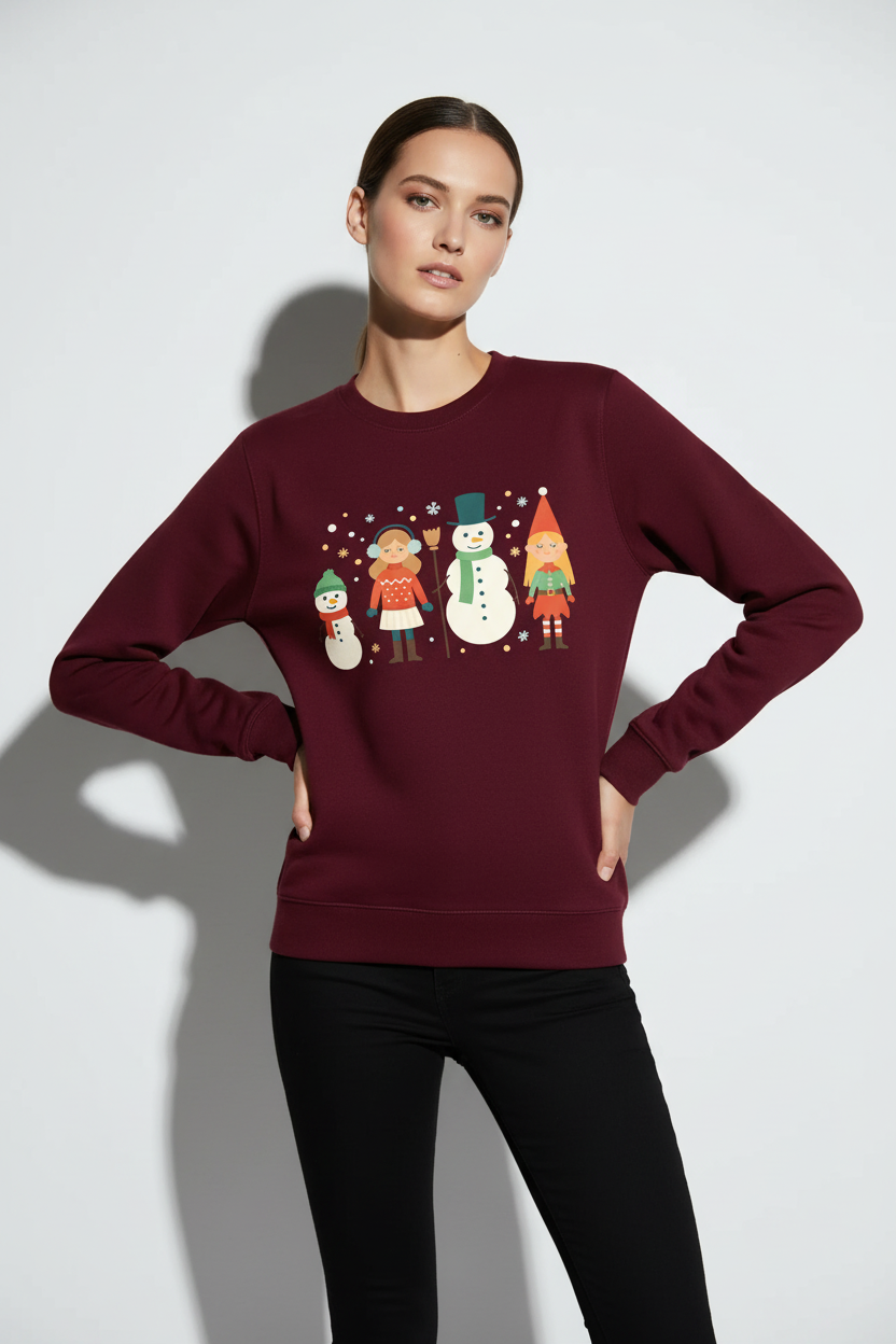 maroon sweater winter theme