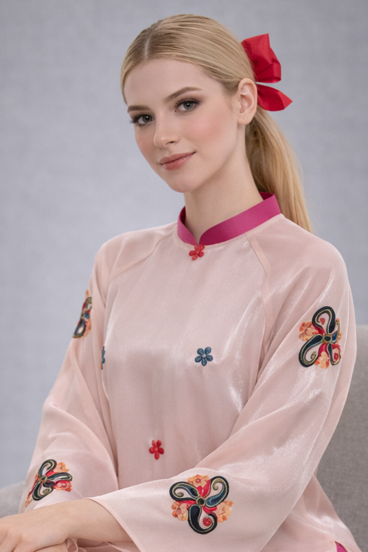 Dream of Blush - Two piece ao dai set - size M
