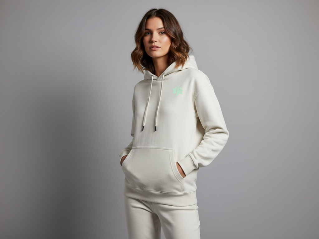 spicy flowr - cream beige lightweight hoodie