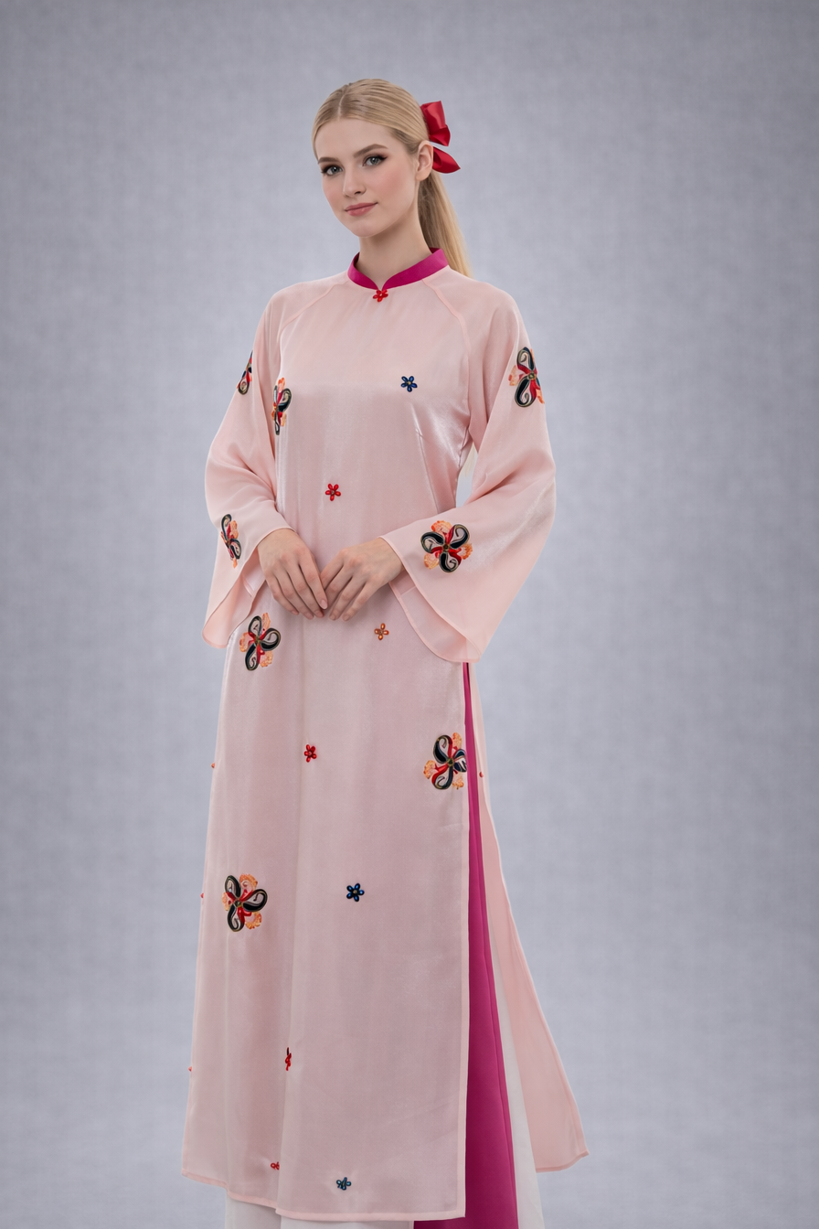 Dream of Blush - Two piece ao dai set - size M